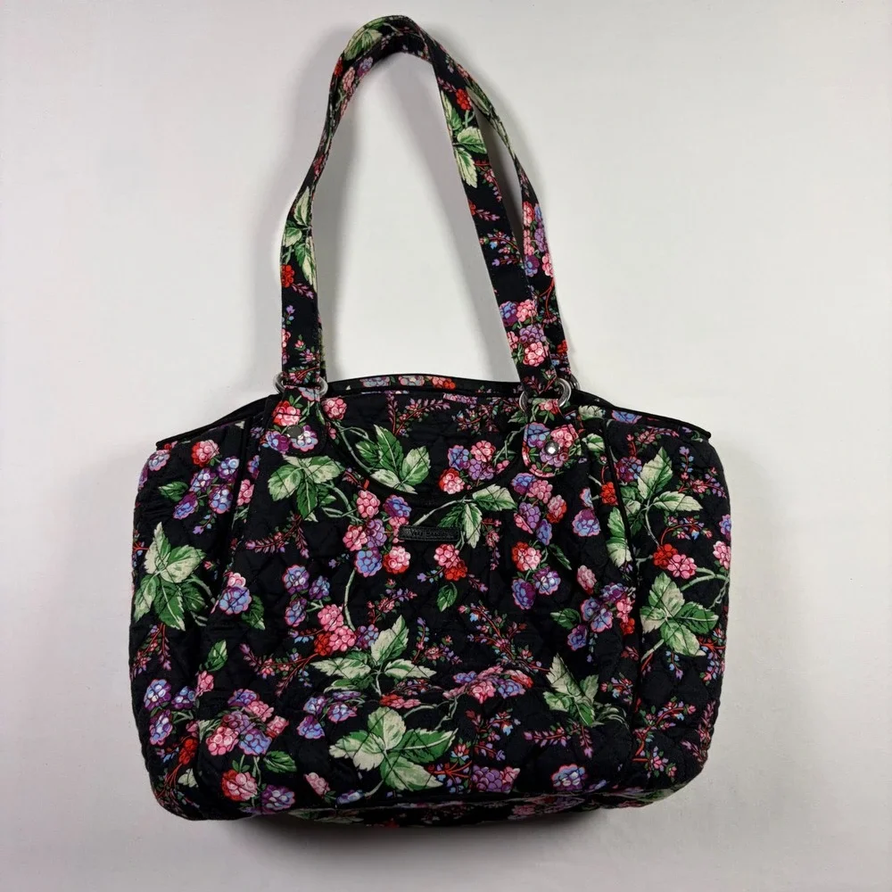 Vera Bradley Glenna Satchel Berry Burst Floral Quilted Shoulder Bag Cottagecore